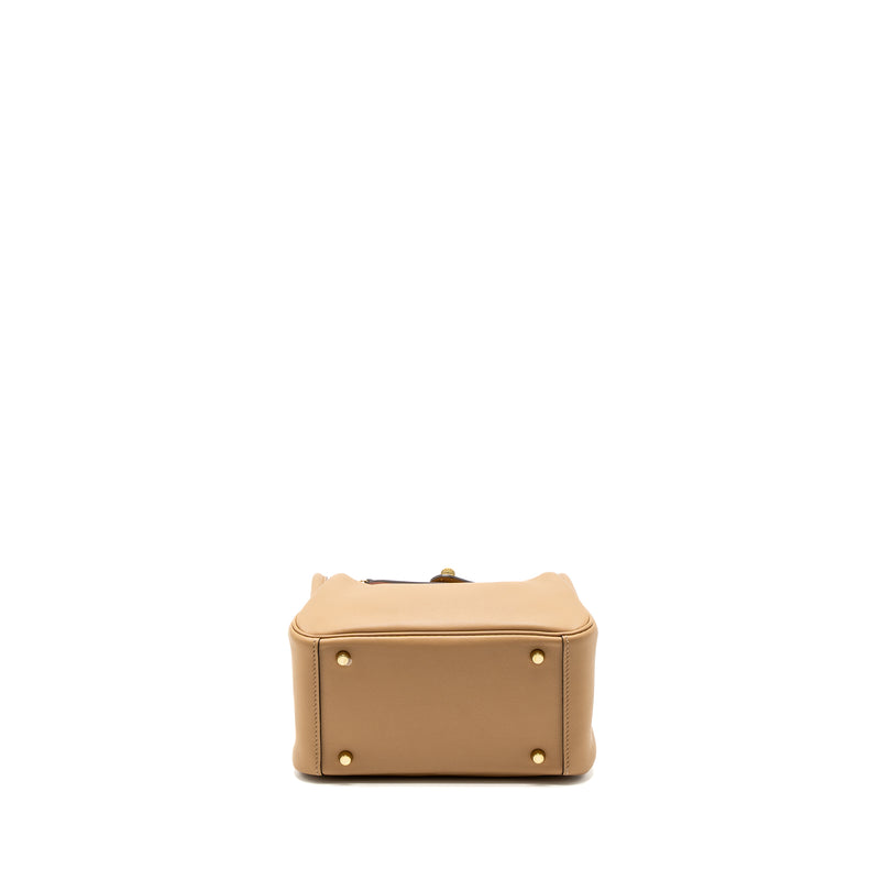Hermes Mini Lindy Swift Chai/Mauve Sylvestre GHW Stamp U