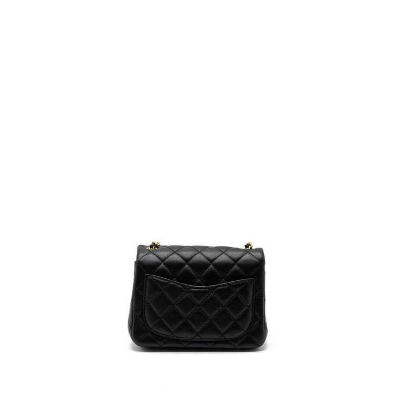 Chanel 23K pearl crush mini square flap bag lambskin black GHW (microchip)