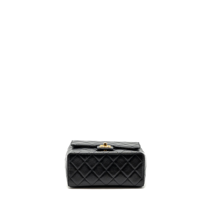 Chanel 22K retro new square large flap bag goatskin black GHW (microchip)