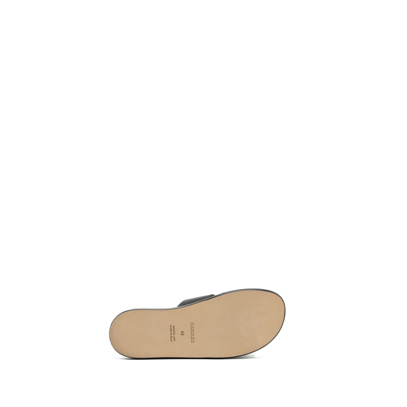 Hermes Size 43 Izmir Sandal Calfskin Black