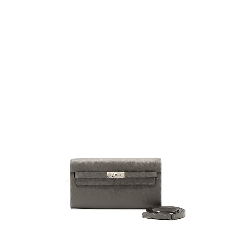 Hermes Kelly Wallet To Go Gris Meyer Epsom Gold Hardware