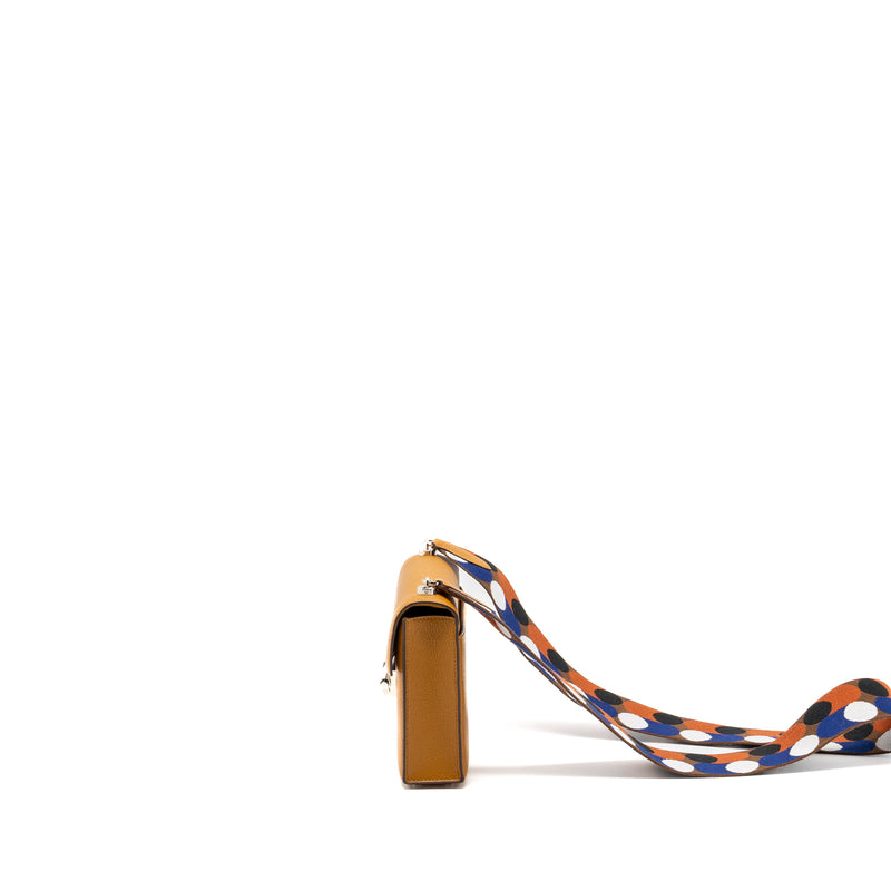 Hermes Mini Strap Verrou Bag Chevre Mysore Caramel/Multicolour SHW Stamp Z
