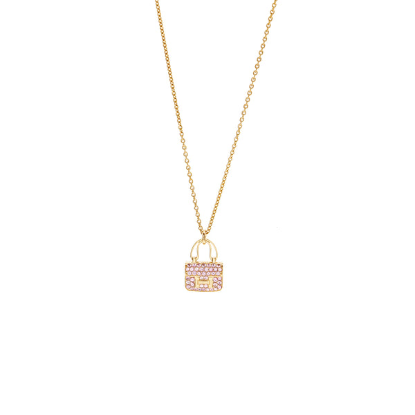 Hermes Amulettes Constance Pendant Rose Gold/ Pink Sapphire Gemstones