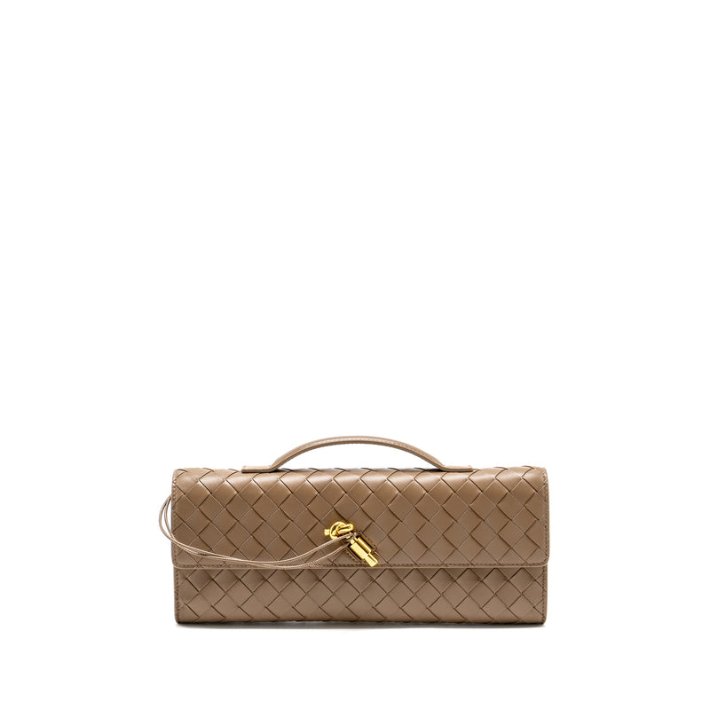 Bottega Veneta Andiamo Clutch Lambskin Pinecone GHW