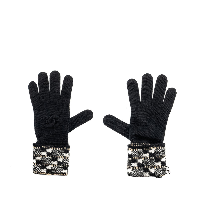 Chanel CC Logo Gloves Cashmere/Viscose Black/Multicolour