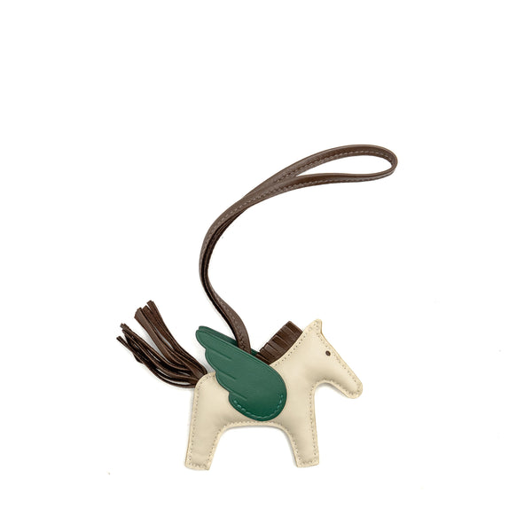 Hermes Rodeo pegase pm bag charm craie/ chocolate/ vert Moyen stamp W