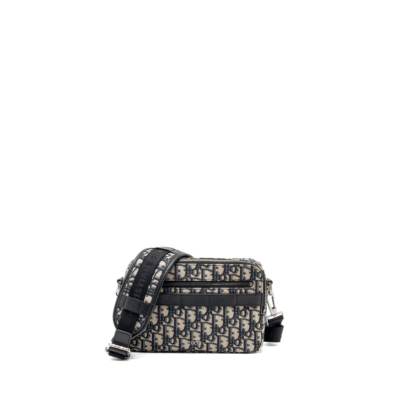 Dior safari bag with strap black Oblique jacquard SHW