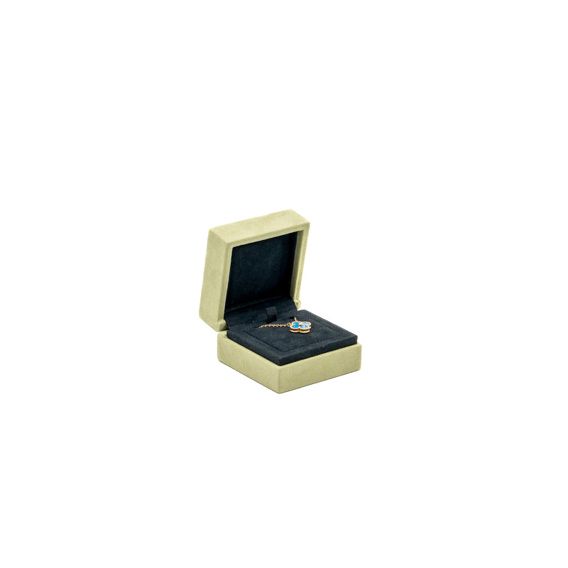 Van Cleef & Arpels 2019 Holiday Limited Vintage Alhambra Pendant Yellow Gold/Blue Porcelain,Diamond