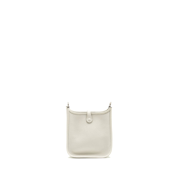 Hermes Mini Evelyne Clemence New White SHW Stamp B