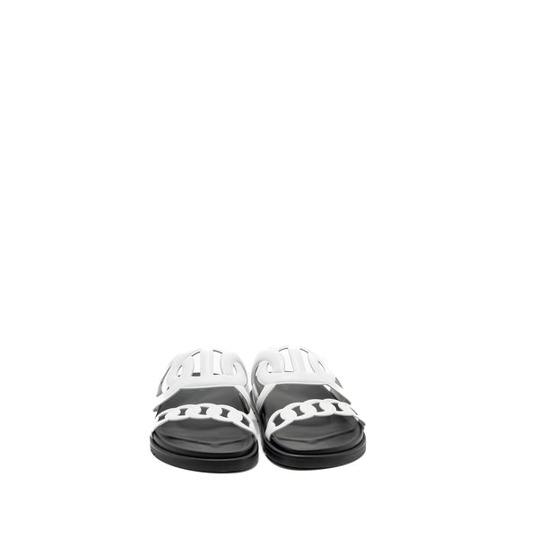 Hermes Size 40 Extra Sandals White/Black
