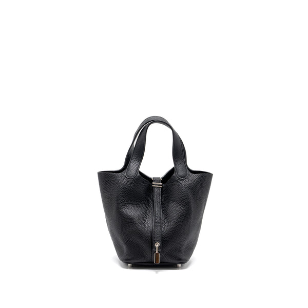 Hermes Picotin 18 Clemence Black SHW Stamp A
