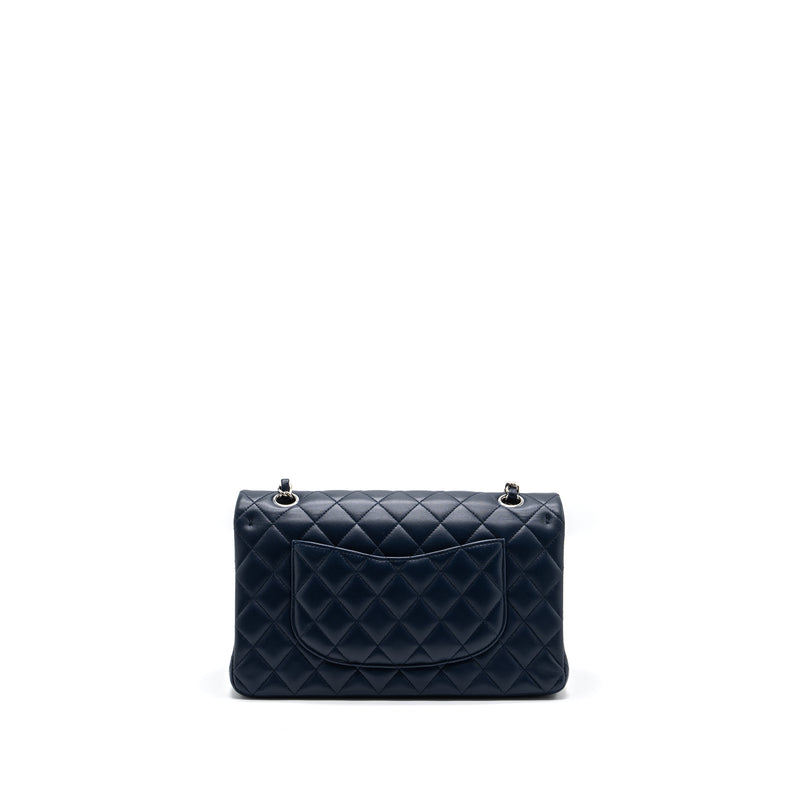 CHANEL MEDIUM CLASSIC DOUBLE FLAP BAG Lambskin Dark Blue SHW