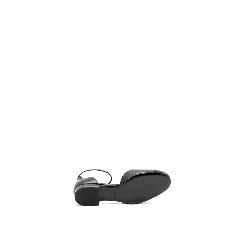 Chanel Size 37 Flat Shoes Lambskin/Patent Black GHW