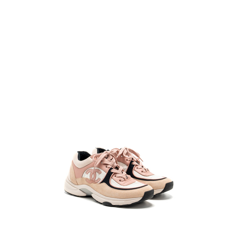 Chanel size 38 cc logo sneaker pink / multicolour