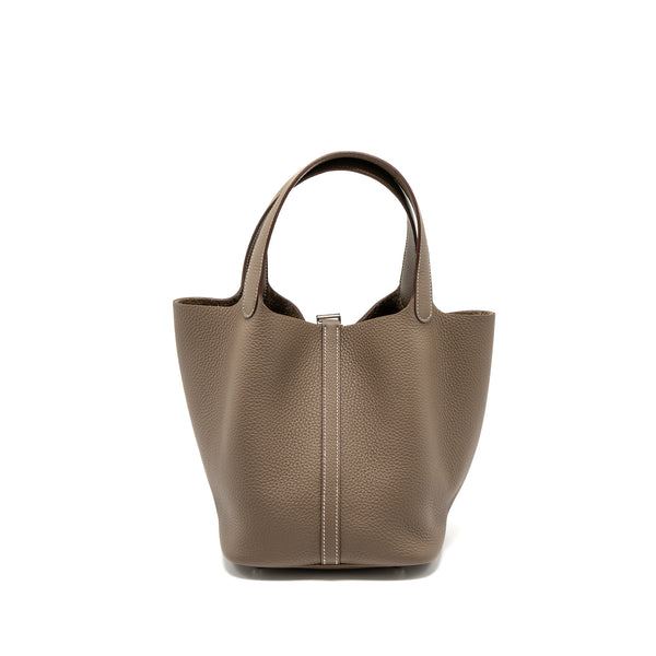 Hermes Picotin 22 Lock Bag Clemence Etoupe SHW Stamp B