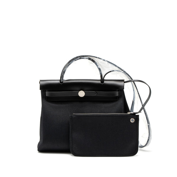Hermes Herbag Zip 31 Bag Retourne Toile Militaries Canvas/Hunter Black SHW Stamp U