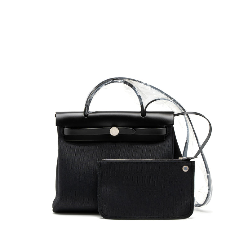 Hermes Herbag Zip 31 Bag Retourne Toile Militaries Canvas/Hunter Black SHW Stamp U