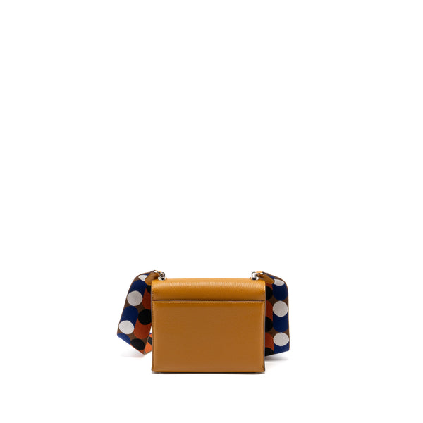 Hermes Mini Strap Verrou Bag Chevre Mysore Caramel/Multicolour SHW Stamp Z