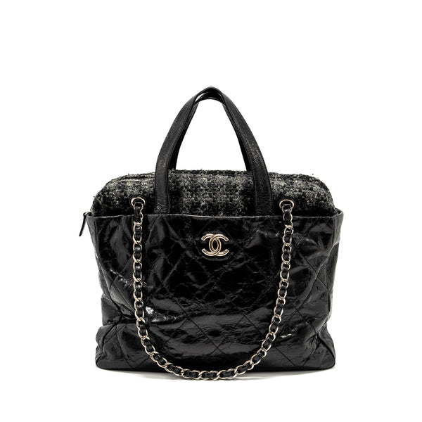 Chanel Portobello Tote Bag Calfskin/Tweed Black/Grey SHW