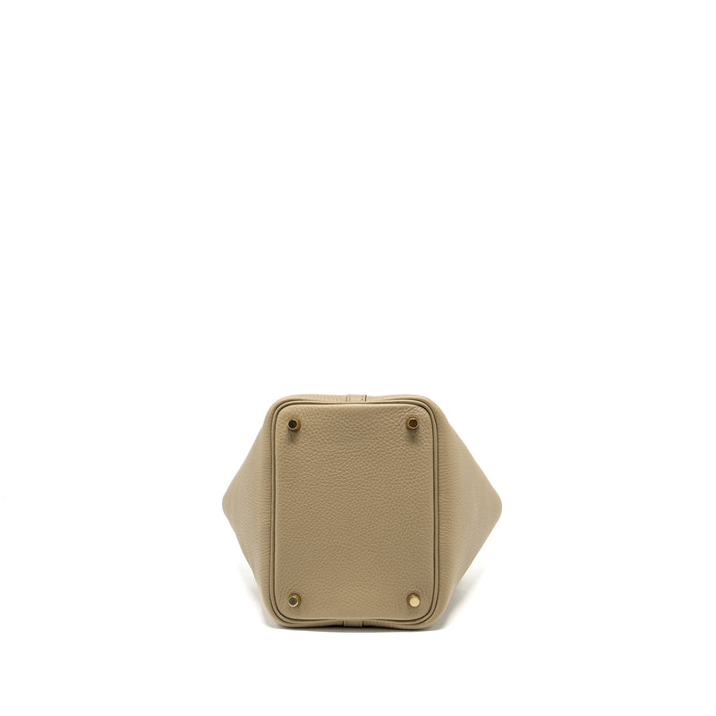 Hermes Picotin 18 Lock Bag Clemence beige Marfa GHW Stamp W