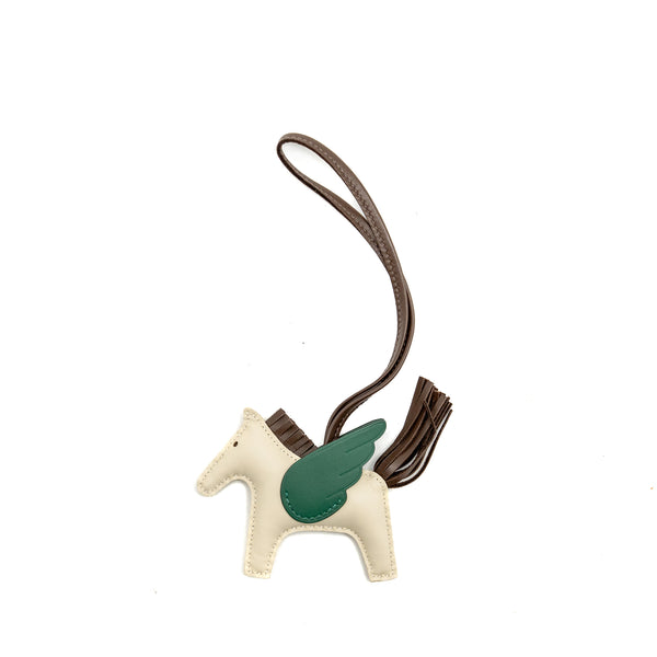 Hermes Rodeo pegase pm bag charm craie/ chocolate/ vert Moyen stamp W