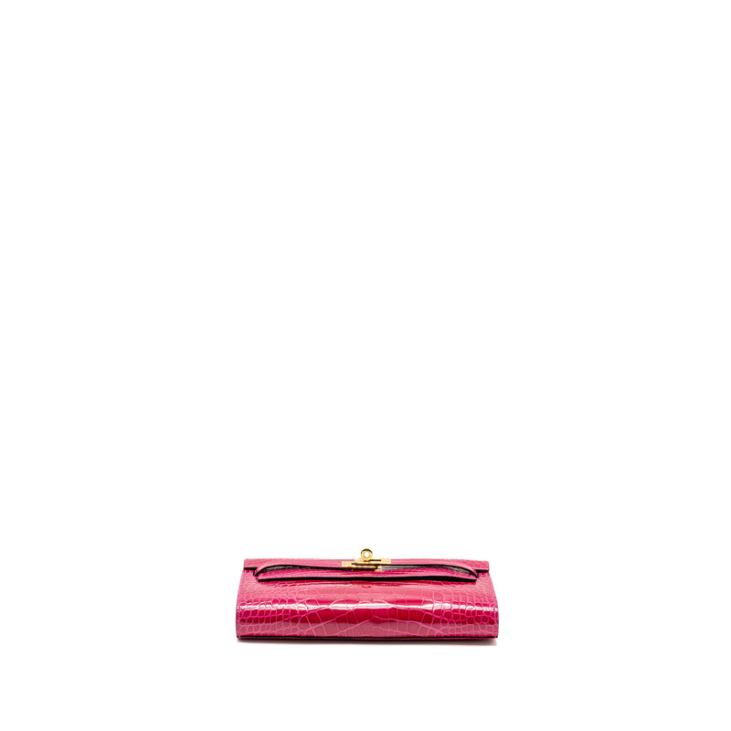 Hermes Kelly To Go shiny alligator mississippiensis rose Mexico GHW stamp Y