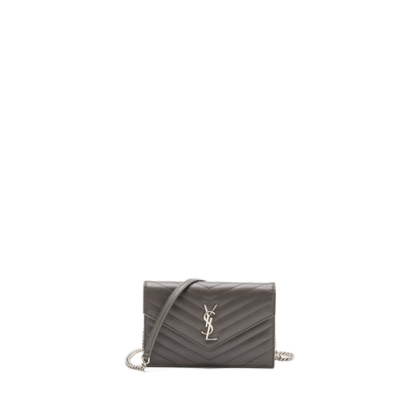 Saint Laurent/YSL Envelop Chain Bag Calfskin Grey SHW