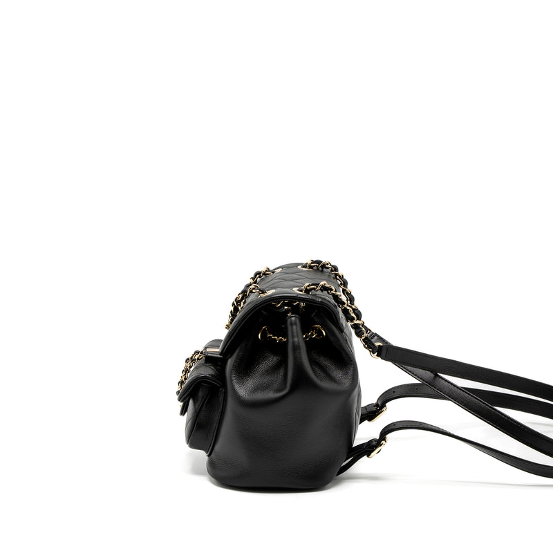 Chanel 23C Duma Mini Backpack Calfskin Black LGHW (Microchip)