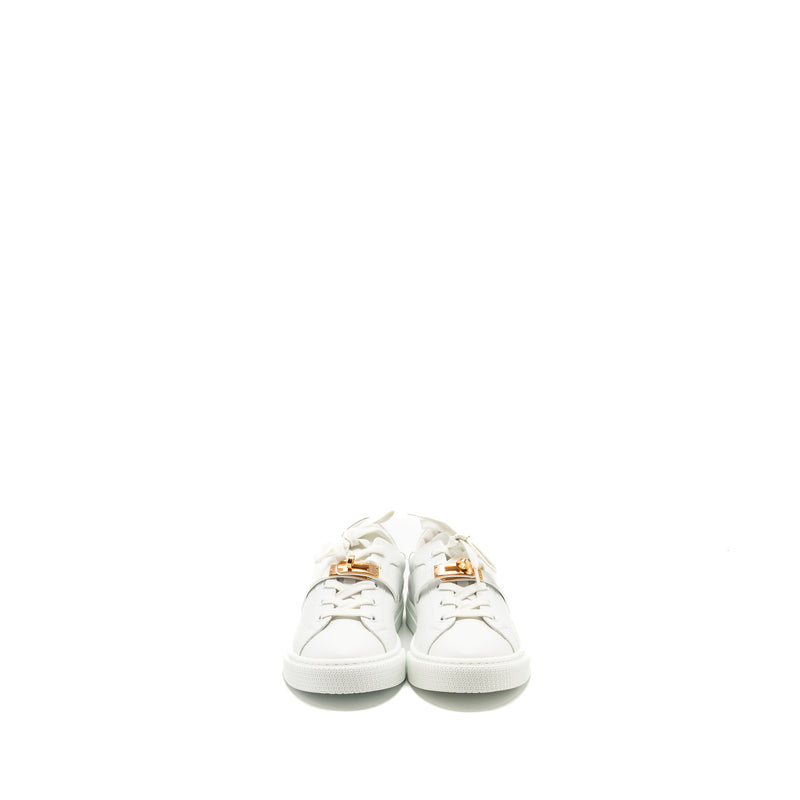 Hermes Size 38 Day Sneaker Calfskin White RGHW