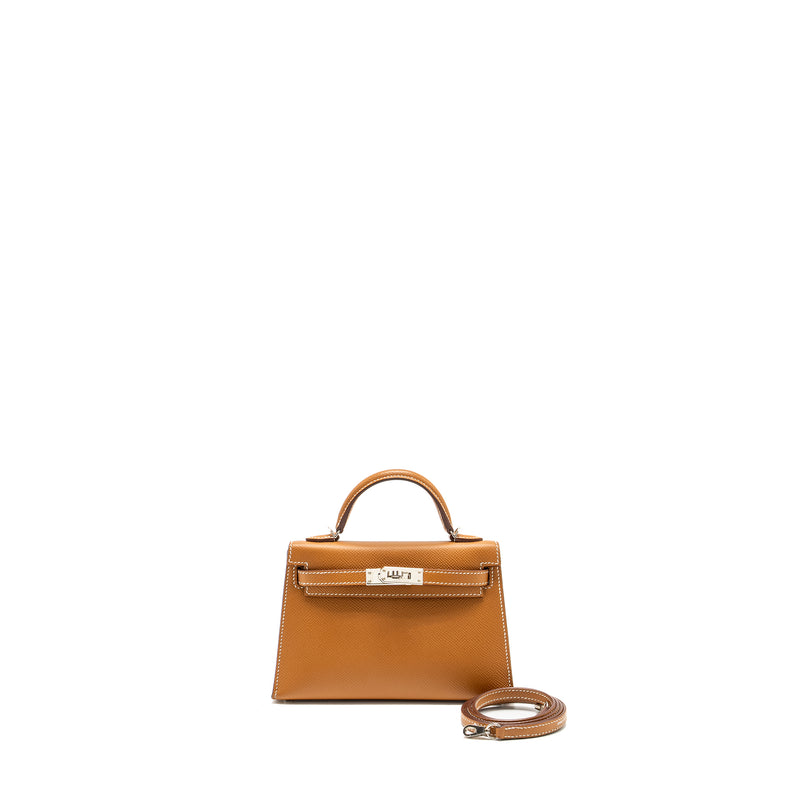 Hermes Mini Kelly II Epsom Gold SHW STAMP U