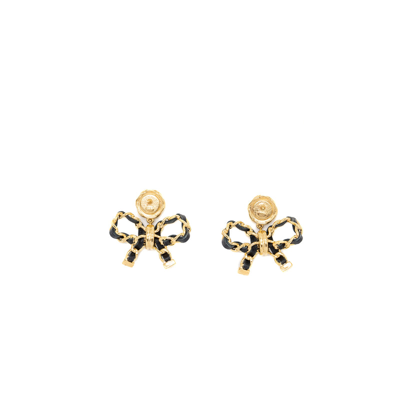 Chanel CC Logo  Bow Drop Earrings Large Model LGHW