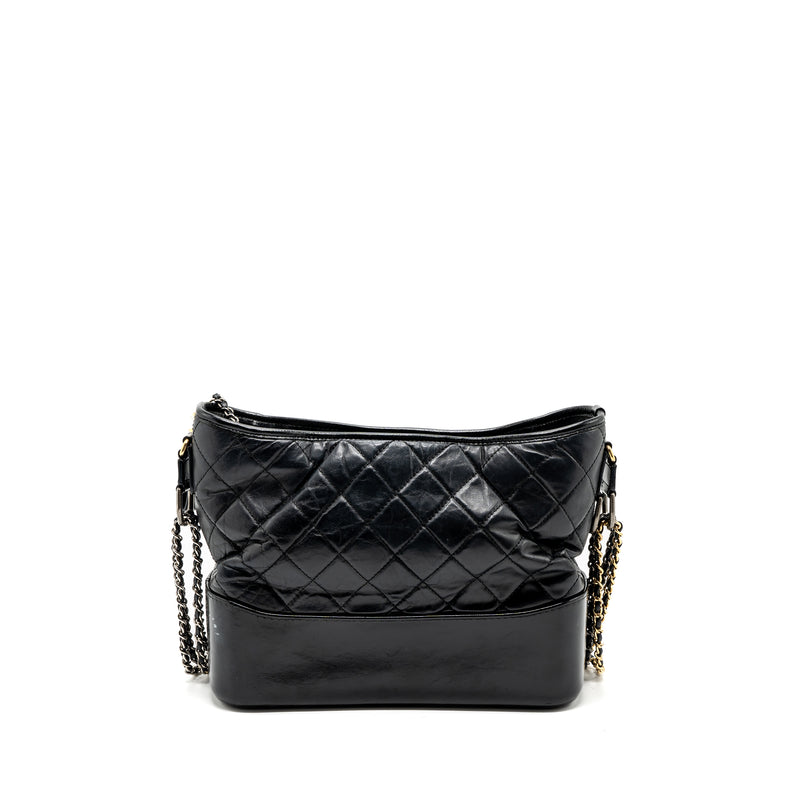 Chanel Medium Gabrielle Hobo Bag Aged Calfskin Black Multicolour Hardware