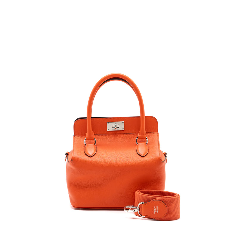 Hermes toolbox 20 evercolor orange poppy / Bordeaux SHW stamp A