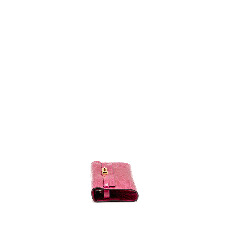 Hermes Kelly To Go shiny alligator mississippiensis rose Mexico GHW stamp Y