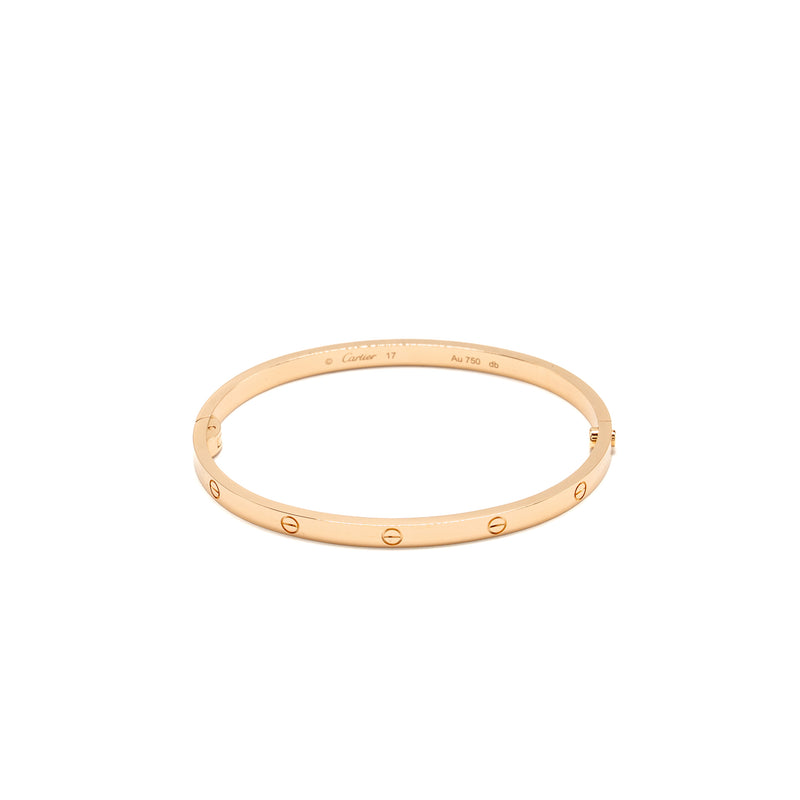 Cartier Size 17 Love Bracelet, Small Model, Rose Gold