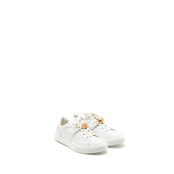 Hermes Size 38 Day Sneaker Calfskin White RGHW
