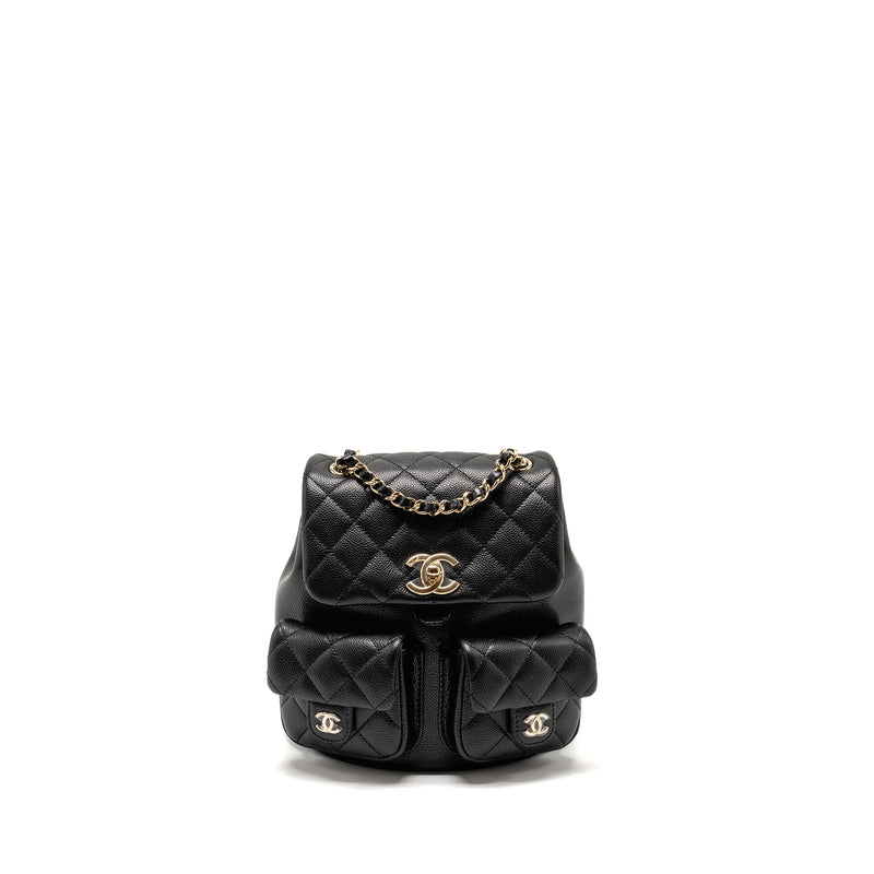 chanel backpack caviar leather Chanel Triple Pack Duma Backpack Caviar Black LGHW (Microchip)