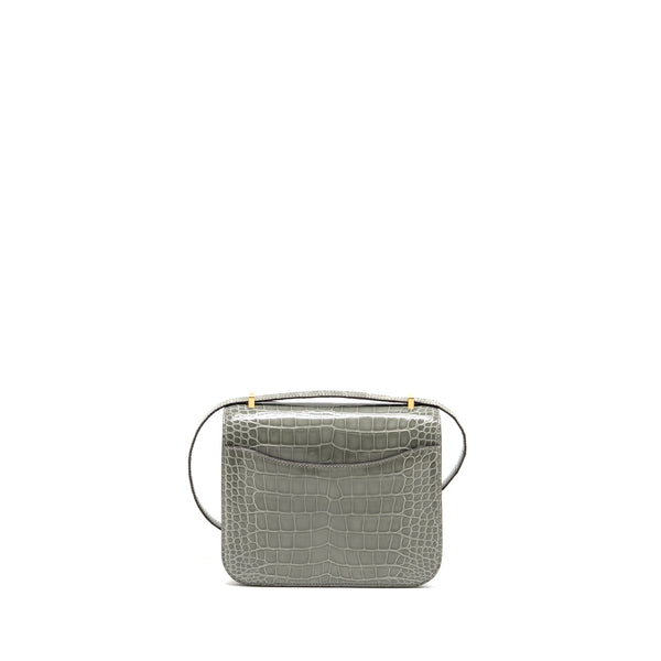 Hermes Constance Mini Alligator Mississippiensis 0V Gris Ciment GHW Stamp U