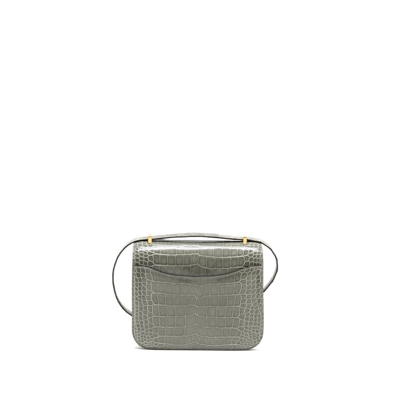 Hermes Constance Mini Alligator Mississippiensis 0V Gris Ciment GHW Stamp U