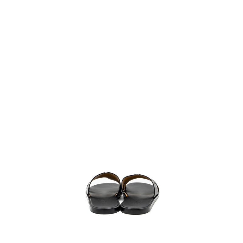 Hermes Size 43 Izmir Sandal Calfskin Black