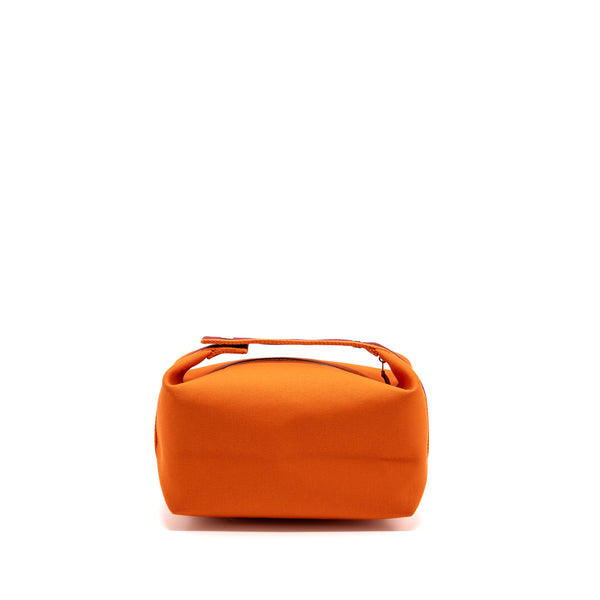 Hermes Trousse De Toilette Bride A Brac Travel Pouch canvas Orange SHW