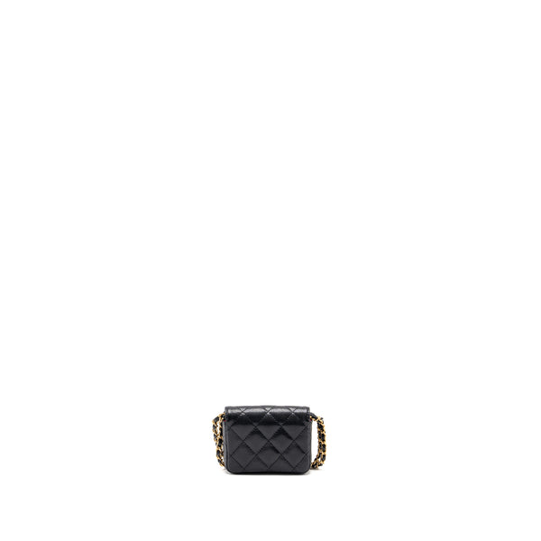 Chanel Mini Flap Belt Bag/Card Holder Caviar Black GHW (Microchip)