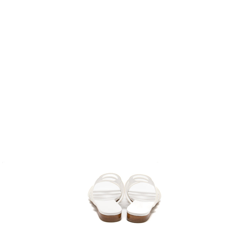 Hermes Size 37 Camelia Sandal Calfskin White