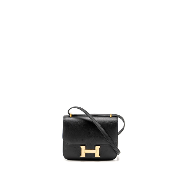 Hermes Mini Constance Epsom Black RGHW stamp U