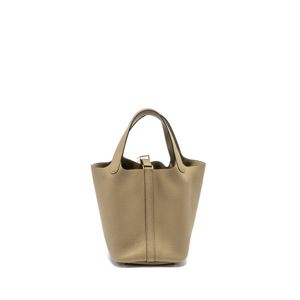 Hermes Picotin 18 Lock Bag Clemence beige Marfa GHW Stamp W
