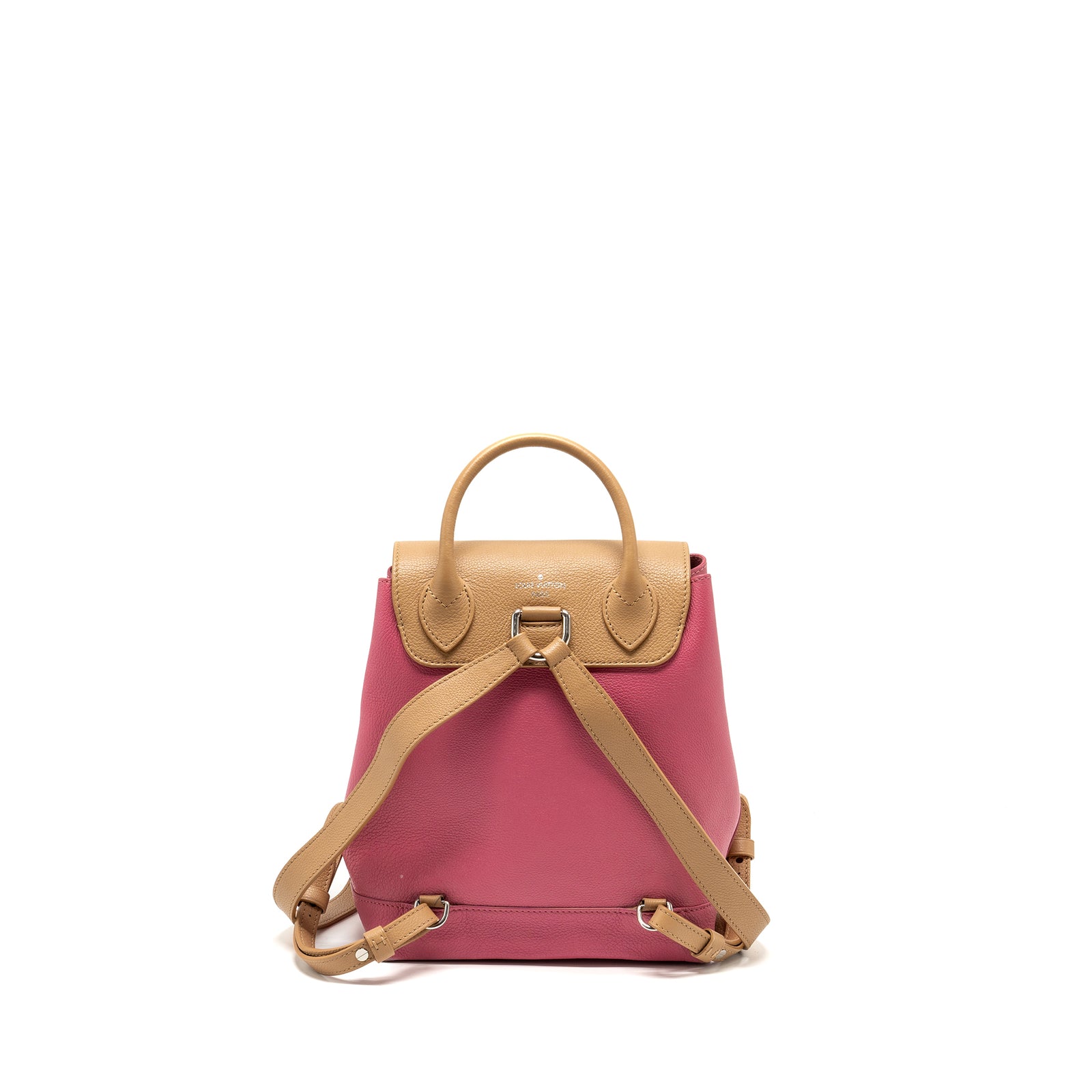LOUIS VUITTON Lockme Backpack Calfskin Pink/Beige SHW display picture 3