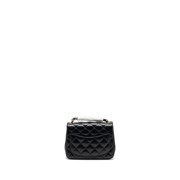 Chanel 22c mini square flap bag lambskin black LGHW (microchip)