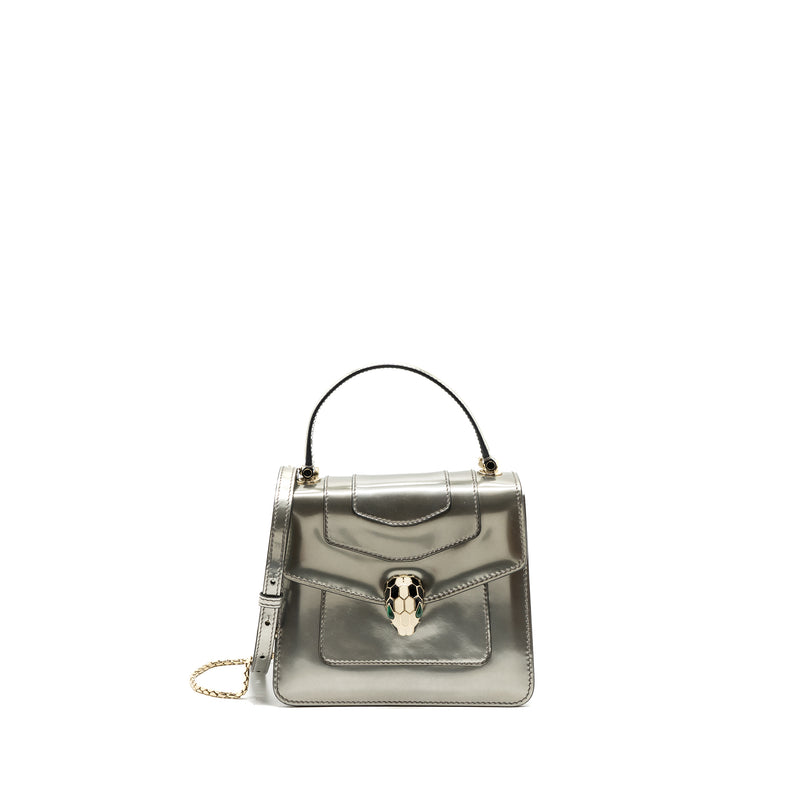Women's Serpenti Forever Metallic Leather Top-Handle Bag - Silver