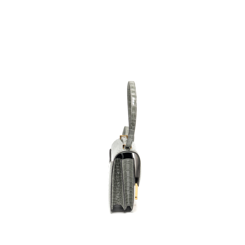 Hermes Constance Mini Alligator Mississippiensis 0V Gris Ciment GHW Stamp U