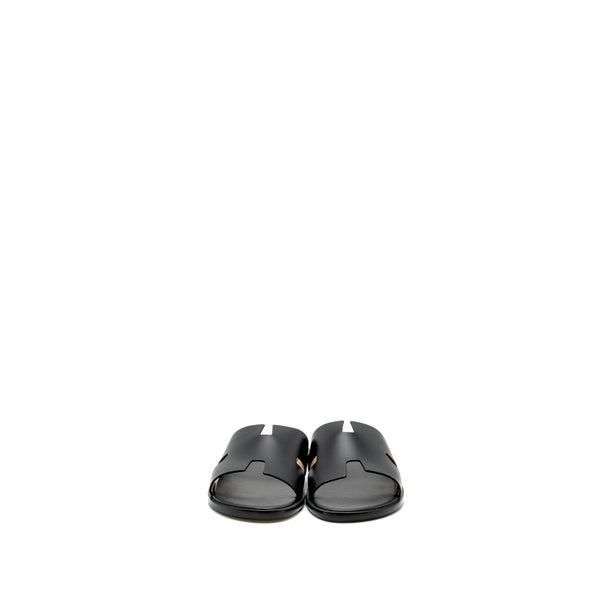 Hermes Size 43 Izmir Sandal Calfskin Black